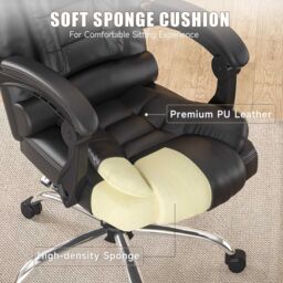 Rattantree Premium Ergonomic Recliner Office Chair - Tailored Comfort for Home Office Productivity in Black - thumbnail 3