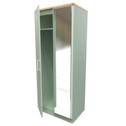 Ready Assembled 2 U Norfolk 2 Door Mirrored Wardrobe (Ready Assembled) in Pale Green - thumbnail 5
