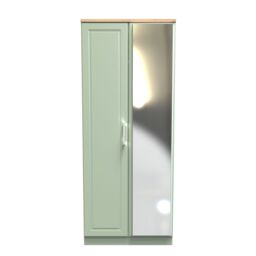 Ready Assembled 2 U Norfolk 2 Door Mirrored Wardrobe (Ready Assembled) in Pale Green