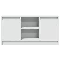 Berkfield Home TV Cabinet with LED White 100x34x50 cm Engineered Wood - Size: 100 x 34 x 50 cm - thumbnail 6