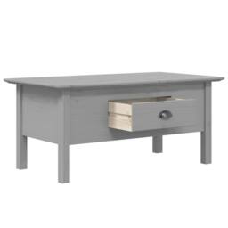 Berkfield Home Coffee Table BODO Grey 100x55x45 cm Solid Wood Pine - Size: 100 x 55 x 45 cm - thumbnail 4