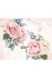 Origin Murals Roses & Sparkles Wall Mural in Rose - Size: W350 cm x H280 cm - thumbnail 2