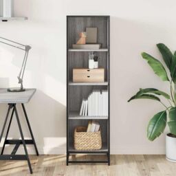 Berkfield Home Book Cabinet Grey Sonoma 40x35x139 cm Engineered Wood - Size: 40 x 35 x 139 cm - thumbnail 3