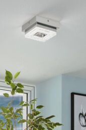 Eglo Fradelo Chrome & Clear Crystal Effect Metal Flush Ceiling Light in Metallic Silver - thumbnail 2