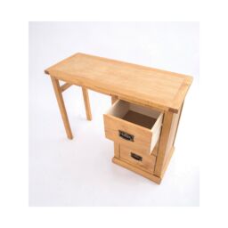 Cabinet Bits Lucca 3 Drawer Dressing Table Set Brass Drop Handle in Light Brown - thumbnail 4