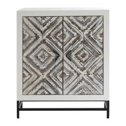 Orsina Elegant 2 Door Cabinet - Functional Display Cabinet For Livingroom - Space Saving Slim Corner Cabinet in White