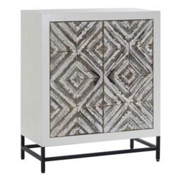 Orsina Elegant 2 Door Cabinet - Functional Display Cabinet For Livingroom - Space Saving Slim Corner Cabinet in White - thumbnail 4
