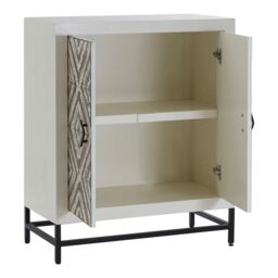 Orsina Elegant 2 Door Cabinet - Functional Display Cabinet For Livingroom - Space Saving Slim Corner Cabinet in White - thumbnail 5