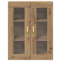 Berkfield Home Wall-Mounted Cabinet with Glass Doors Artisan Oak 69, 5x34x90 cm in Brown - Size: 5 x 34 x 90 cm - thumbnail 6