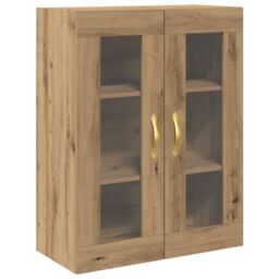 Berkfield Home Wall-Mounted Cabinet with Glass Doors Artisan Oak 69, 5x34x90 cm in Brown - Size: 5 x 34 x 90 cm - thumbnail 2