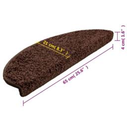 Berkfield Home Stair Mats 10 pcs 65x21x4 cm Brown - Size: Medium - thumbnail 9