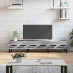 Berkfield Home TV Cabinet Grey Sonoma 150x36x30 cm Engineered Wood - Size: 150 x 36 x 30 cm - thumbnail 2