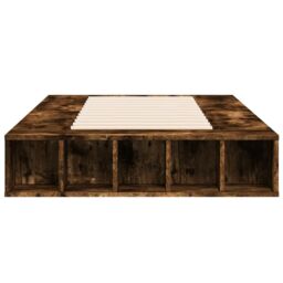 Berkfield Home Bed Frame without Mattress Smoked Oak 90x200 cm in Brown - thumbnail 4