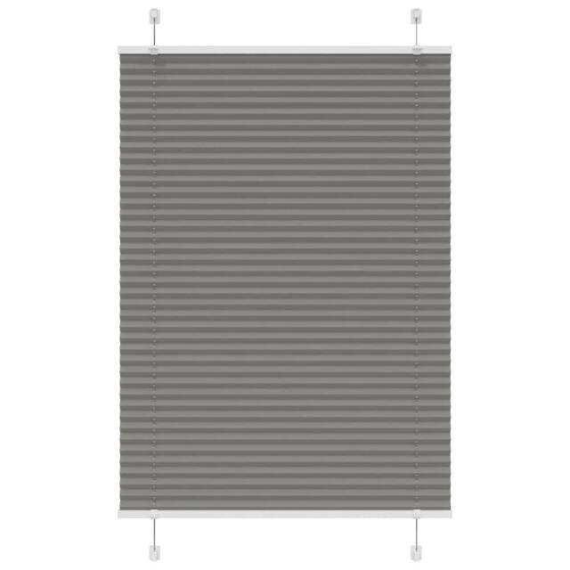 Berkfield Home Pleated Blind Anthracite 85x100 cm Fabric Width 84.4 cm Polyester in Dark Grey - image 1