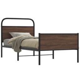 Berkfield Home Bed Frame without Mattress 90x190 cm Brown Oak Engineered Wood - thumbnail 1