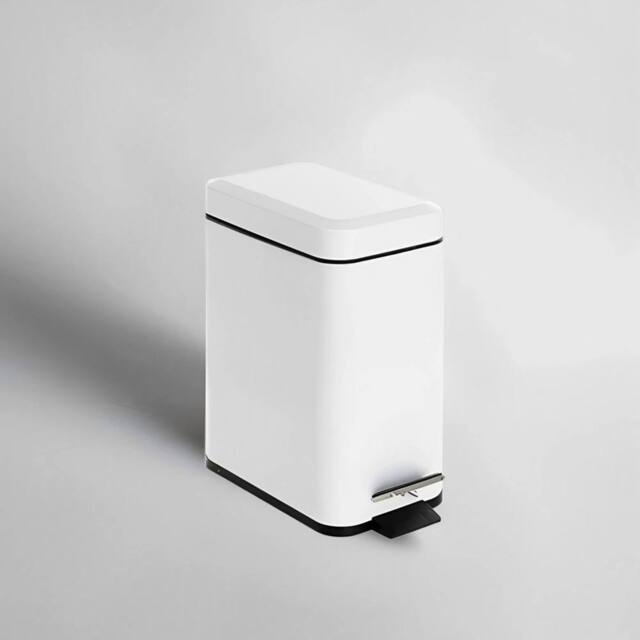 EONLION White 5 LITER BATHROOM TOILET SLIM PEDAL BIN - Size: 100 cm - image 1