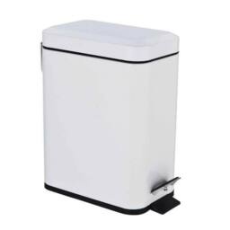 EONLION White 5 LITER BATHROOM TOILET SLIM PEDAL BIN - Size: 100 cm - thumbnail 3