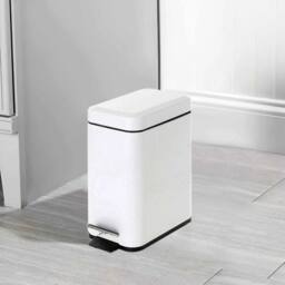 EONLION White 5 LITER BATHROOM TOILET SLIM PEDAL BIN - Size: 100 cm - thumbnail 2