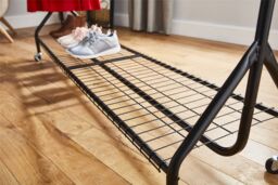 House of Home Clothing Rail Heavy Duty Hanging Clothes Shoe Hat Rack Shelves With Wheels 5ft x 5ft in Black - thumbnail 4