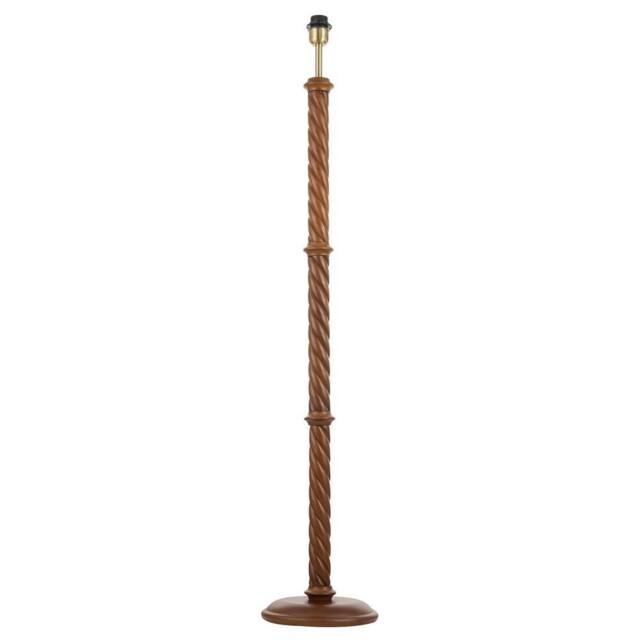 Happy Homewares Mahogany Wooden Classic Floor Lamp Base with Twisting Pole Design in Brown - image 1