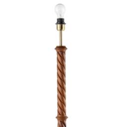 Happy Homewares Mahogany Wooden Classic Floor Lamp Base with Twisting Pole Design in Brown - thumbnail 3