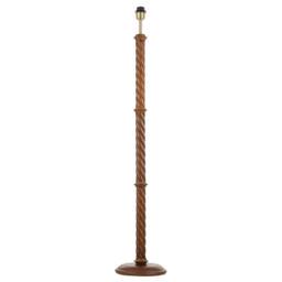 Happy Homewares Mahogany Wooden Classic Floor Lamp Base with Twisting Pole Design in Brown - thumbnail 1