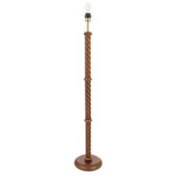 Happy Homewares Mahogany Wooden Classic Floor Lamp Base with Twisting Pole Design in Brown - thumbnail 2