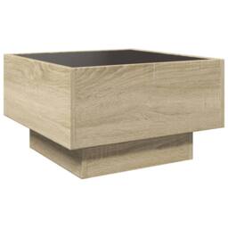 Berkfield Home Coffee Table with LED Sonoma Oak 50x50x30 cm Engineered Wood in Light Tan - Size: 50 x 50 x 30 cm - thumbnail 8