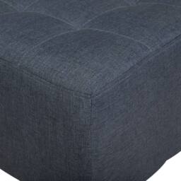 Wyld and Coco Square Tufted Ottoman Dark Grey with Silver Legs - thumbnail 3