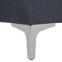 Wyld and Coco Square Tufted Ottoman Dark Grey with Silver Legs - thumbnail 5