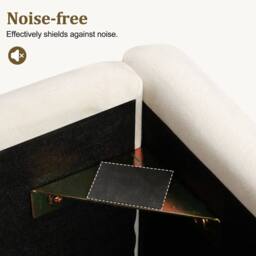 Matteo Upholstered Single Bed - Hydraulic Storage & USB - Velvet in Beige - thumbnail 9