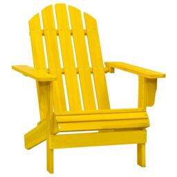 Berkfield Home Garden Adirondack Chair Solid Fir Wood Yellow - thumbnail 1