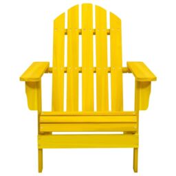 Berkfield Home Garden Adirondack Chair Solid Fir Wood Yellow - thumbnail 2