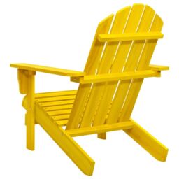 Berkfield Home Garden Adirondack Chair Solid Fir Wood Yellow - thumbnail 4