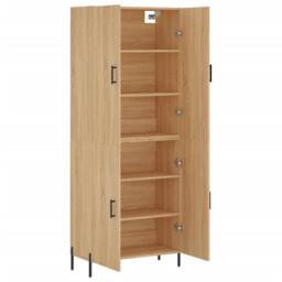 Berkfield Home Highboard Sonoma Oak 69.5x34x180 cm Engineered Wood in Light Tan - thumbnail 4