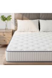 Living and Home Plush Supportive Mattress with Quilted Top in White - Size: Single
