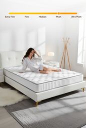 Living and Home Plush Supportive Mattress with Quilted Top in White - Size: Single - thumbnail 6