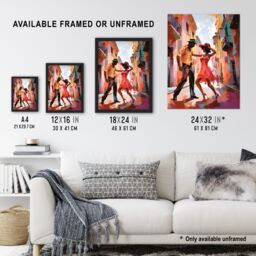 "Artery8 Wall Art Print Salsa Street Dance Mambo Colourful Dancing Painting Rhythm Body Energy Theatre Arts Artwork Poster - Size: W18"" x H24""" - thumbnail 3