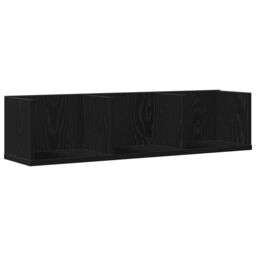 Berkfield Home CD Wall Shelf - Black Oak, 75x18x18 cm, Made of Engineered Wood - Size: 75 x 18 x 18 cm - thumbnail 2