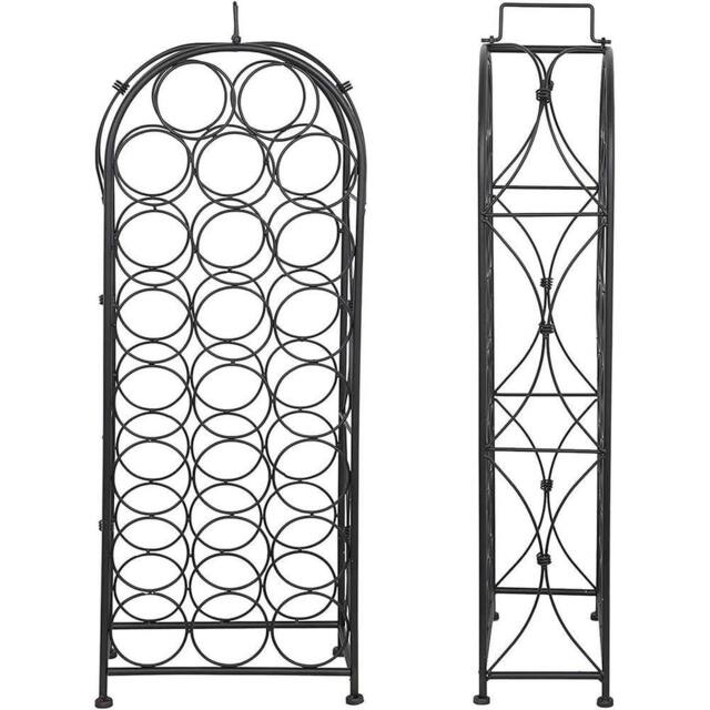FLAVORA 23 BOTTLE WINE RACK-Free Standing Black Metal - Size: 0.6m2 - image 1