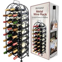 FLAVORA 23 BOTTLE WINE RACK-Free Standing Black Metal - Size: 0.6m2 - thumbnail 2