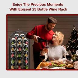 FLAVORA 23 BOTTLE WINE RACK-Free Standing Black Metal - Size: 0.6m2 - thumbnail 5