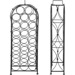 FLAVORA 23 BOTTLE WINE RACK-Free Standing Black Metal - Size: 0.6m2 - thumbnail 1