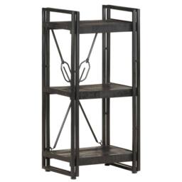 Berkfield Home Beautiful 3-Tier Bookcase Black 40x30x80 cm Solid Mango Wood - Size: 40 x 30 x 80 cm - thumbnail 2