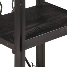 Berkfield Home Beautiful 3-Tier Bookcase Black 40x30x80 cm Solid Mango Wood - Size: 40 x 30 x 80 cm - thumbnail 4