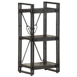 Berkfield Home Beautiful 3-Tier Bookcase Black 40x30x80 cm Solid Mango Wood - Size: 40 x 30 x 80 cm - thumbnail 7