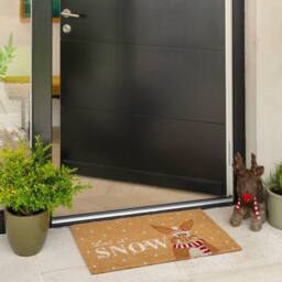 Kukoon Front Door Mat Christmas Décor Natural Coir Rug - Bunny in Beige - Size: 45 cm x 70 cm - thumbnail 2
