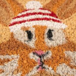 Kukoon Front Door Mat Christmas Décor Natural Coir Rug - Bunny in Beige - Size: 45 cm x 70 cm - thumbnail 4