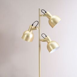 ValueLights Albie 3 Way Adjustable Directional Floor Lamp with LED Bulbs in Gold - thumbnail 3