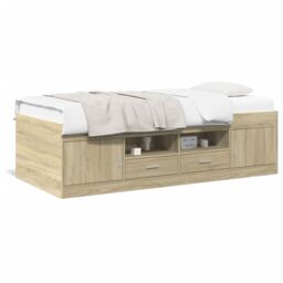 Berkfield Home Daybed with Drawers without Mattress Sonoma Oak 90x200 cm in Brown - thumbnail 2